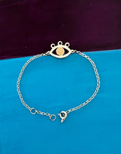 Load image into Gallery viewer, Silver with yellow gold plated inner circle eye bracelet
