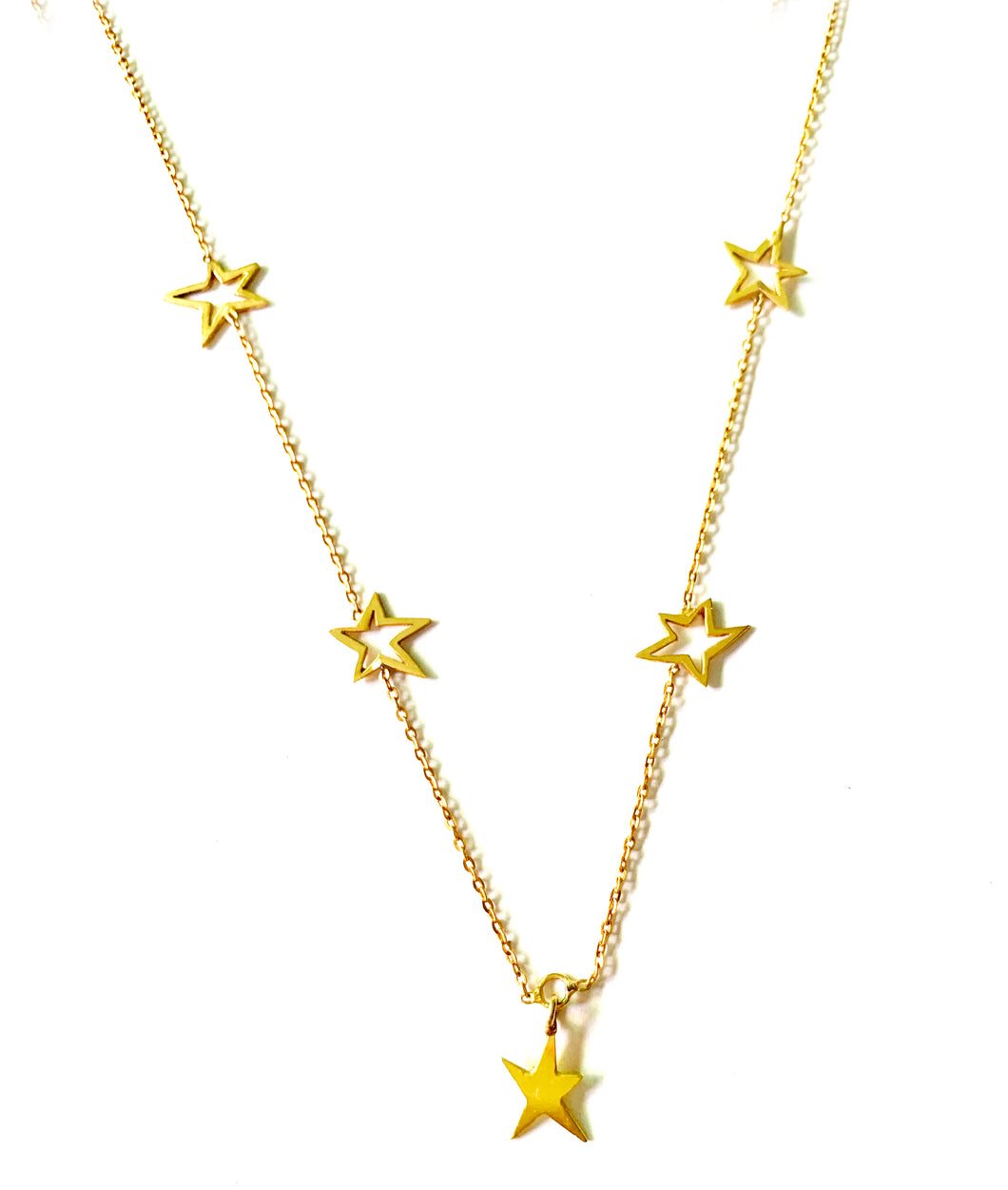 Dancing stars gold necklace