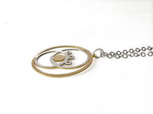 Load image into Gallery viewer, Silver with yellow gold plated inner circle silver necklace
