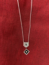 Load image into Gallery viewer, Silver with black enamel necklace.
