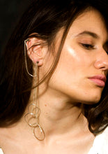 Load image into Gallery viewer, Asymmetrical silver multi circles asymmetrical earrings
