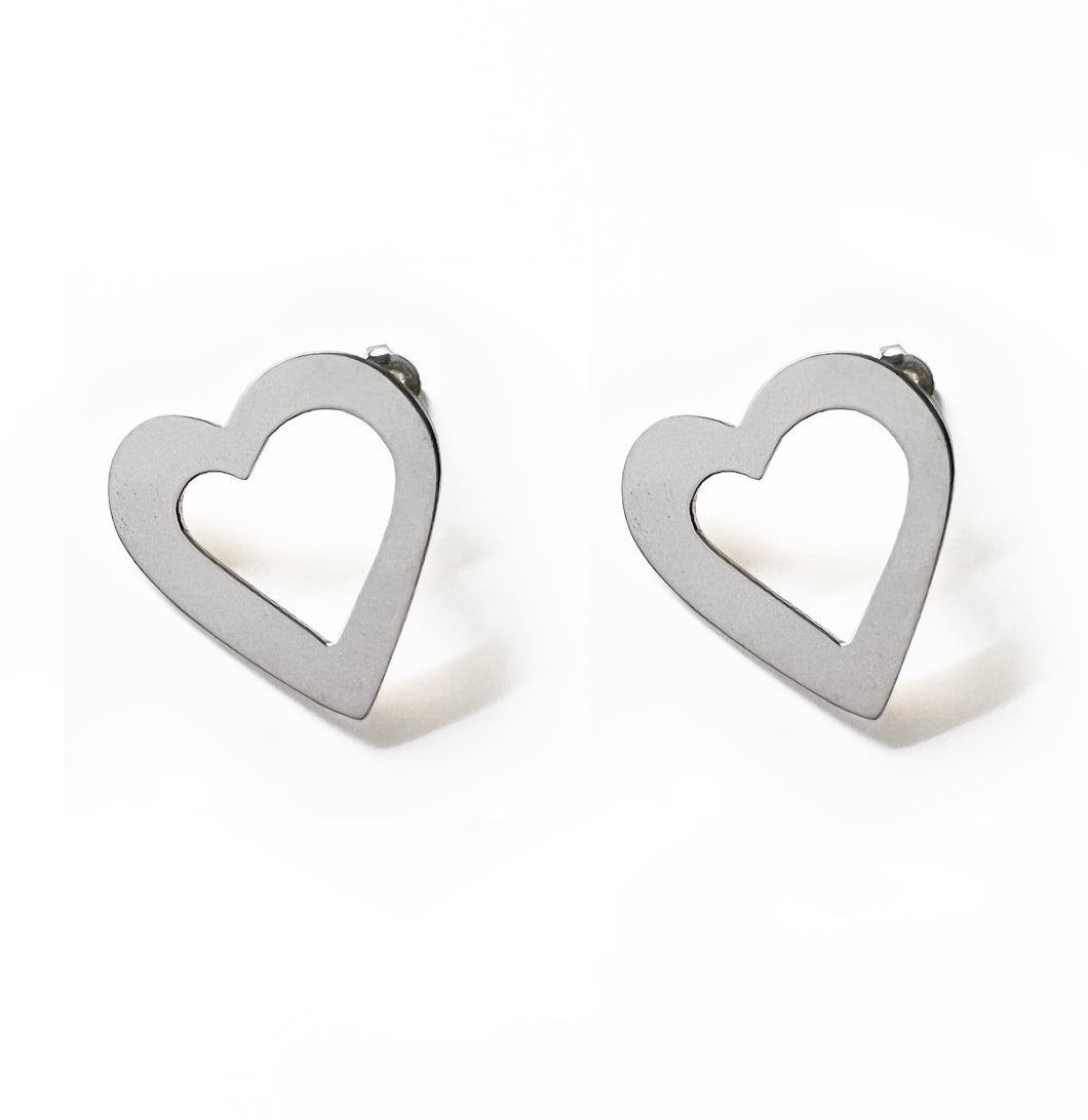 Happy hearts silver earrings