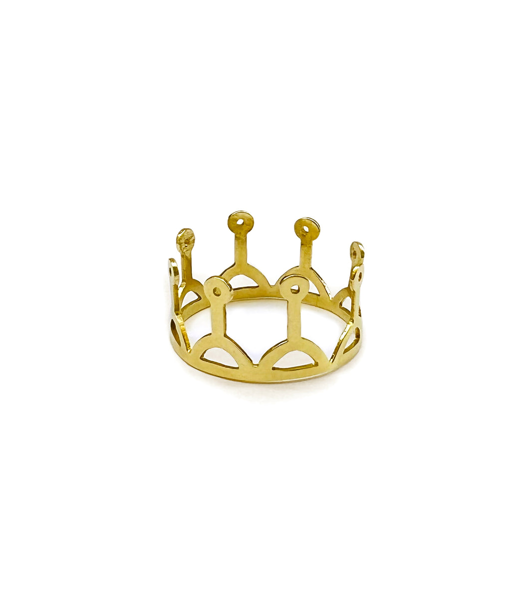 Crown unisex gold ring