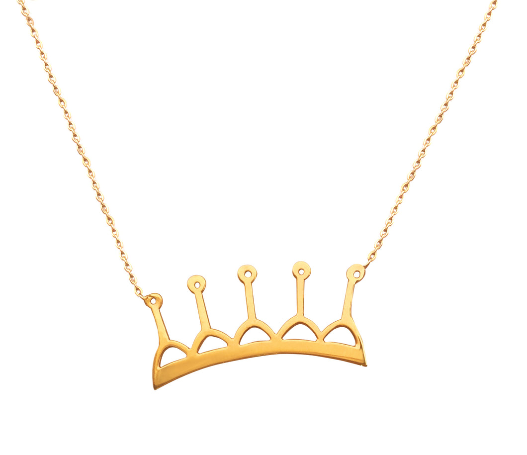 Crown gold necklace