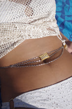 Load image into Gallery viewer, Copper multi-chain belt with gold plated crown
