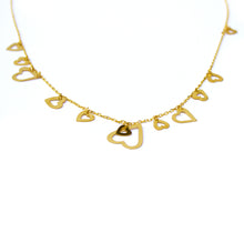 Load image into Gallery viewer, Multi-hearts chain belt gold plated necklace

