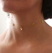Load image into Gallery viewer, Dancing stars gold necklace
