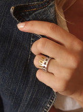 Load image into Gallery viewer, Silver &amp; yellow gold plated unisex ring
