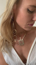 Load and play video in Gallery viewer, Asymmetric boho style silver &amp; gold plated earrings
